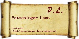 Petschinger Leon névjegykártya